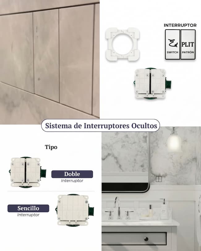 Interruptor Simple EDPLIT - Medidas y formato